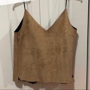 OAK AND FORT Suede Brown Top